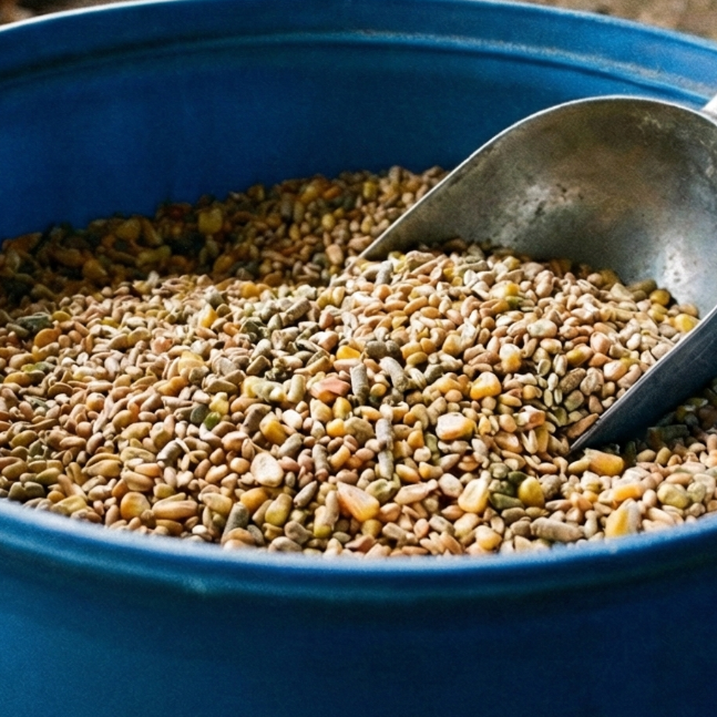 Eine Wachtel, Fasanenartiger Vogel mit braun geschecktem Gefieder in natürlicher Umgebung.